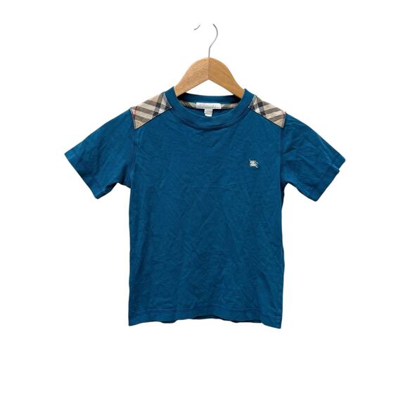 Burberry Boys' Nova-Check Pattern T-Shirt Blue Size 7Y